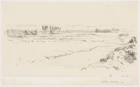 KT 3057
<br/>
Studie van een vlak landschap met bomen en een weg
<br/>
<em>Nachenius, Jan Coenraad (1890-1987)</em>